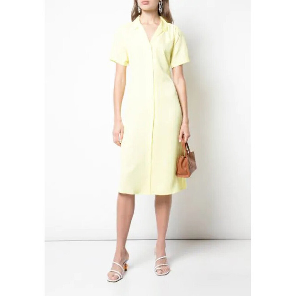 Opening Ceremony Women's Lace Up Back Shirt Dress In Daffodil Yellow Size M $569